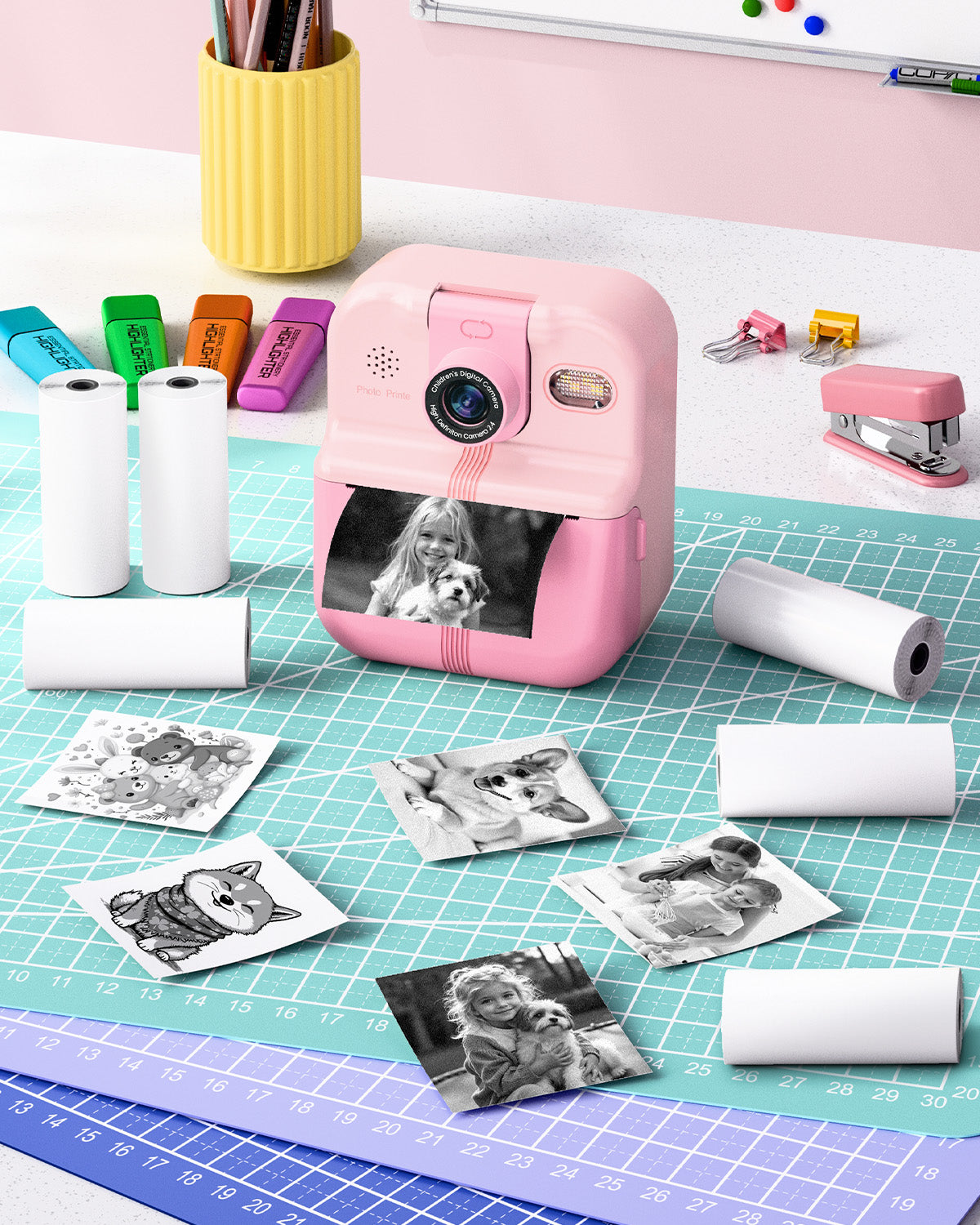 Phocol Kids Camera Paper Roll Refill, Photos Papers 6 Rolls 2 Inch Thermal Printing White with Black Text - Compatible with Phocol K22 K23 P02 for Ages 3-15, Teens & Life Lovers