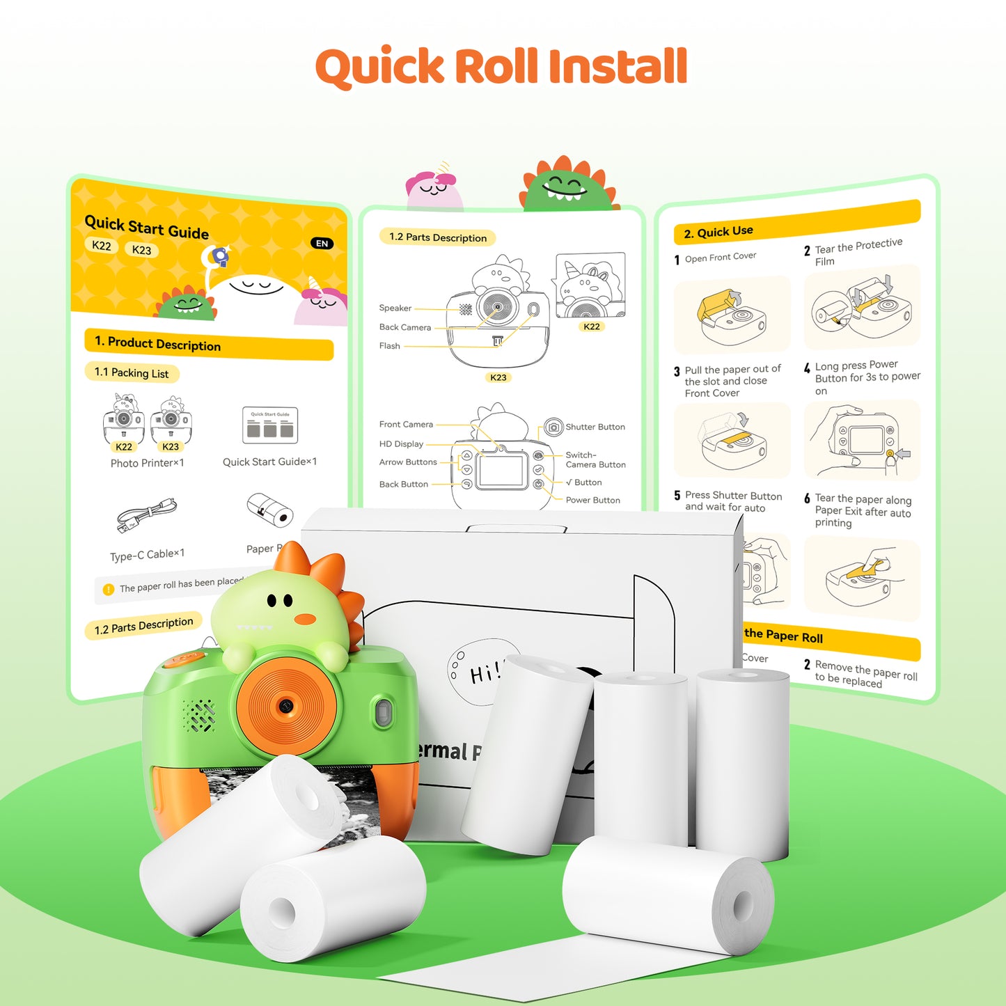 FunMemo Instant Print Camara Paper 6 Rolls