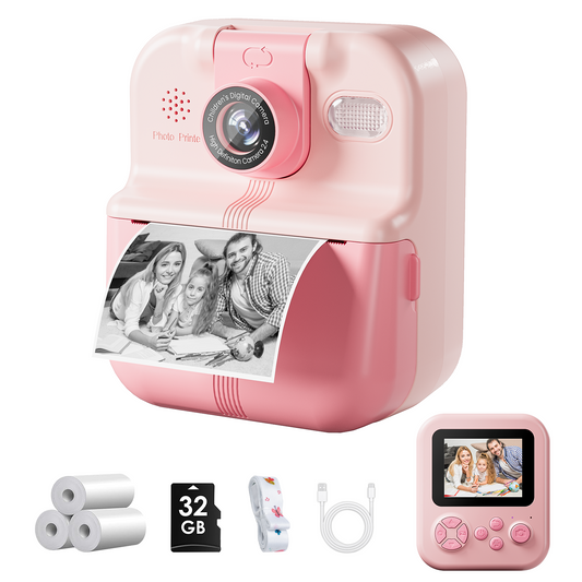 Phocol Kids Camera Instant Print, Instant Camera Gifts for 10 Year Old Girl, Pink Toddler Camara for 2 Year Old Girl Birthday Gift,Selfie Digital Camara for Kids,Portable Kids Toys with 1080P Videos
