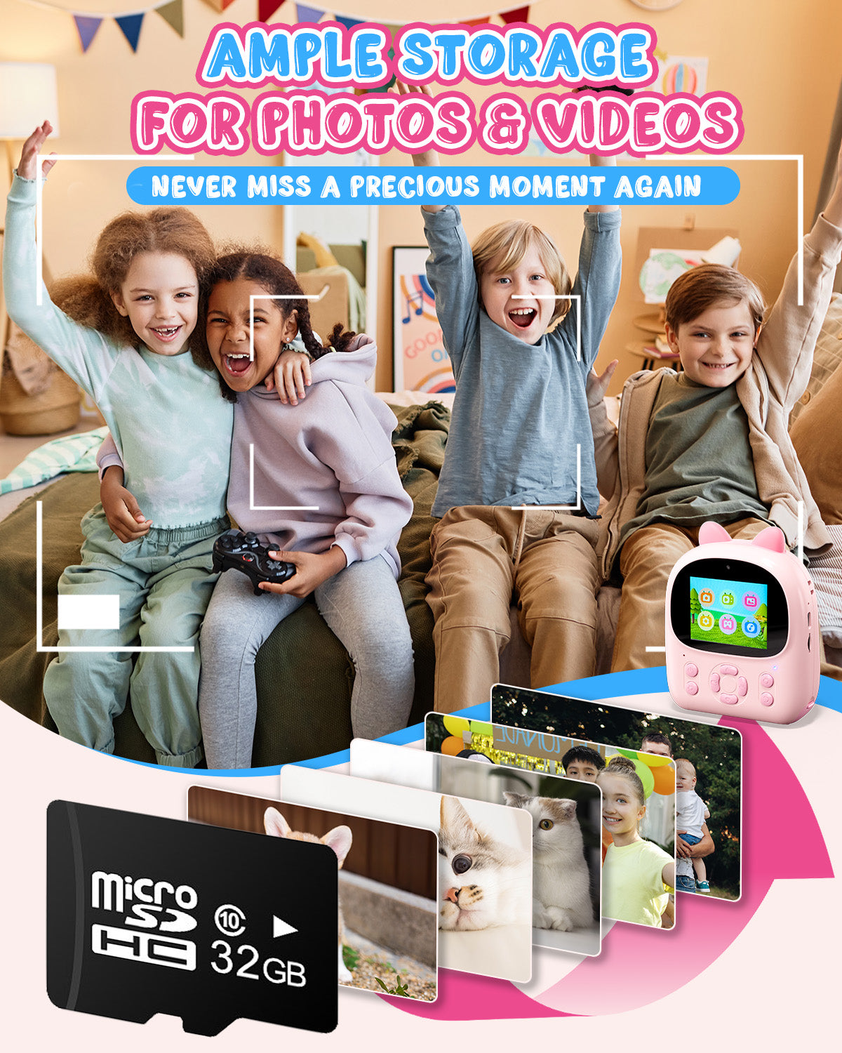 FunPhoto Thermal Mini Photo Printer for Boys Girls